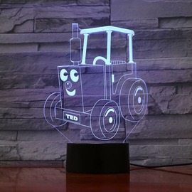 3D LED lámpa - Traktor egyedi névvel