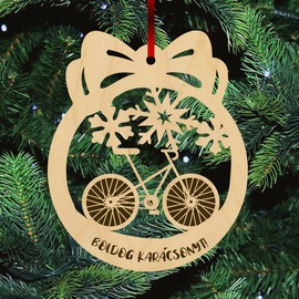 Fa karácsonyfadísz  - Bicikli