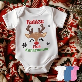 Egyedi neves első karácsonyom body - Fiú szarvas Egyedi neves első karácsonyom body - Fiú szarvas