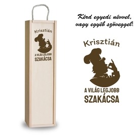 Fa bortartó doboz - Legjobb szakács Fa bortartó doboz - Legjobb szakács