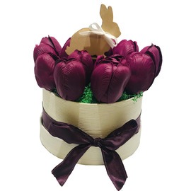 Szappan tulipán box - padlizsán lila