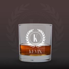 Whisky pohár egyedi névvel, monogrammal