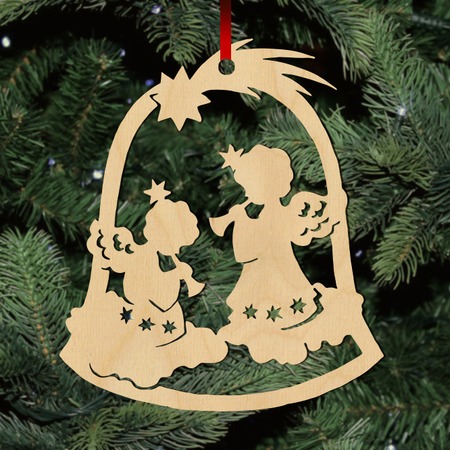 Fa karácsonyfadísz - angyalkák