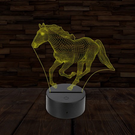 3D LED lámpa - Vágtató ló