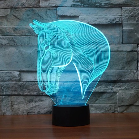 3D LED lámpa - Ló fej