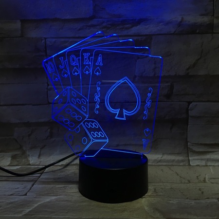 3D LED lámpa - Póker
