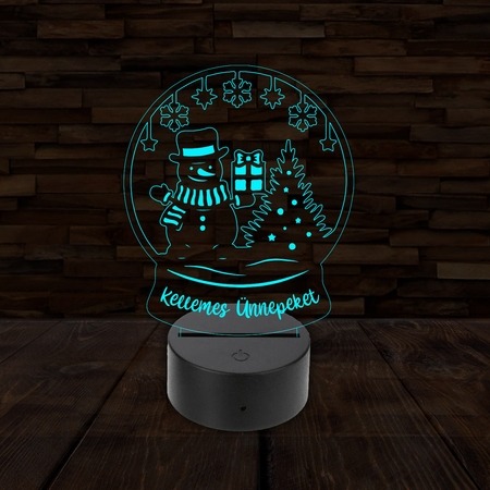 3D LED lámpa - Hóember 3D LED lámpa - Hóember