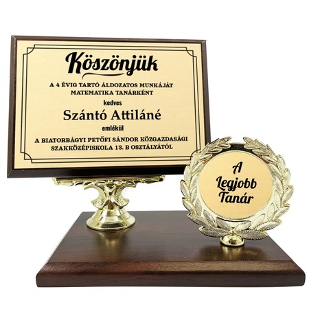 Asztali fa plakett - A legjobb Tanár Asztali fa plakett - A legjobb Tanár