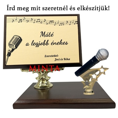 Asztali fa plakett - A legjobb énekes Asztali fa plakett - A legjobb énekes