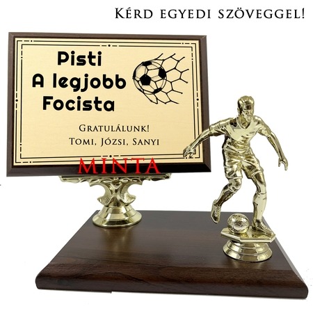 Asztali fa plakett - A legjobb Focista