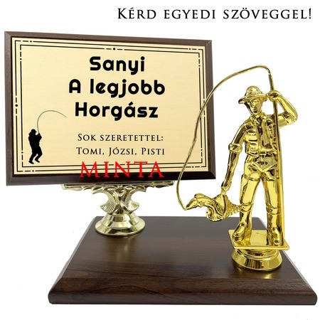Asztali fa plakett - A legjobb Horgász Asztali fa plakett - A legjobb Horgász