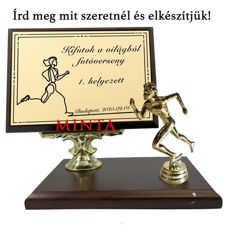 Asztali fa plakett - Női futóknak Asztali fa plakett - Női futóknak