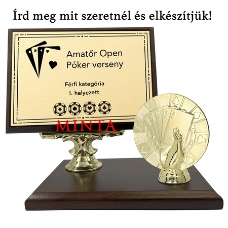 Asztali fa plakett - Pókereseknek Asztali fa plakett - Pókereseknek