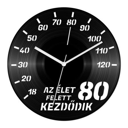 Autós szülinapi bakelit óra - 80 felett Autós szülinapi bakelit óra - 80 felett