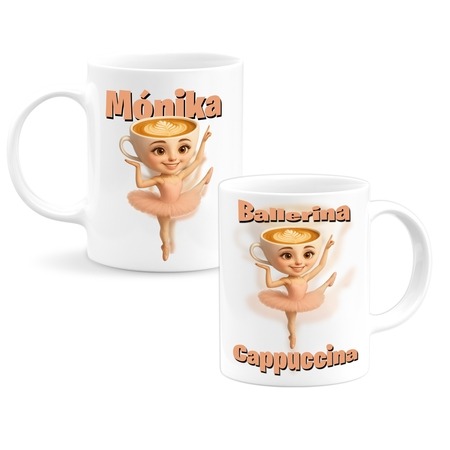 Ballerina Cappuccina Brainrot egyedi neves bögre Ballerina Cappuccina Brainrot egyedi neves bögre