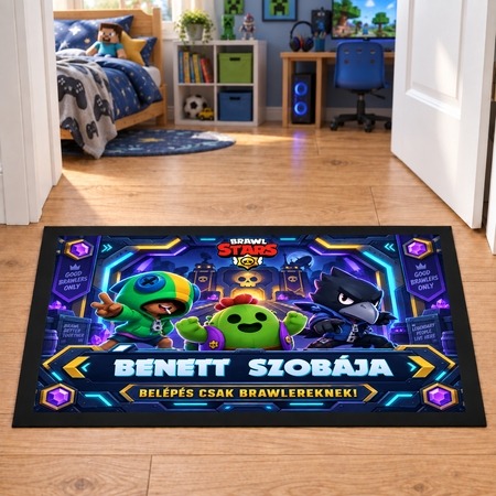 Beltéri lábtörlő - Brawl Stars gamer - egyedi névvel