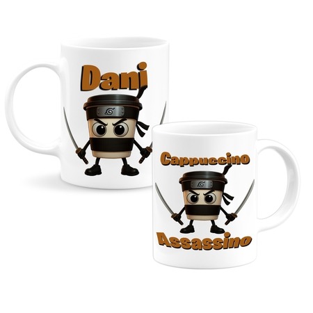 Cappuccino Assassino Brainrot egyedi neves bögre