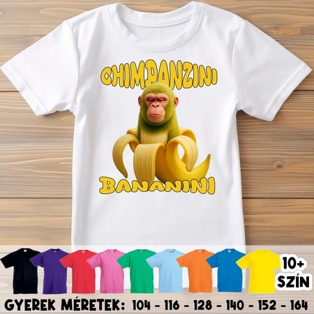 Chimpanzini Bananini brainrot gyerek póló Chimpanzini Bananini brainrot gyerek póló