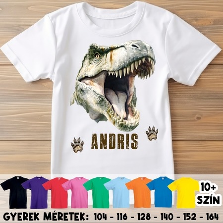 Dínó gyerek póló - T-rex fej