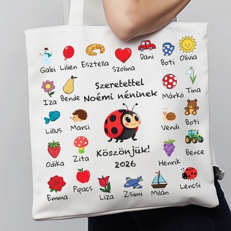 Egyedi táska óvónőknek névvel és jellel Egyedi táska óvónőknek névvel és jellel