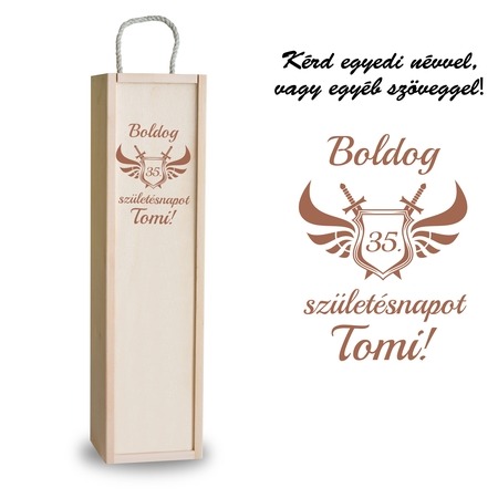 Fa bortartó doboz - Boldog születésnapot 9 Fa bortartó doboz - Boldog születésnapot 9