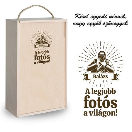 Fa bortartó doboz - Férfi fotós Fa bortartó doboz - Férfi fotós