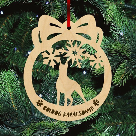 Fa karácsonyfadísz - Dobermann
