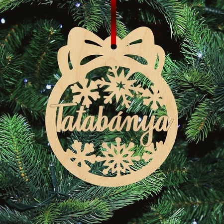 Fa karácsonyfadísz - Tatabánya