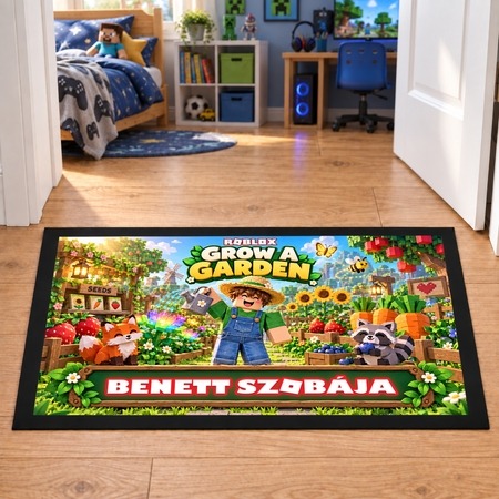 Beltéri lábtörlő - Grow a garden - egyedi névvel