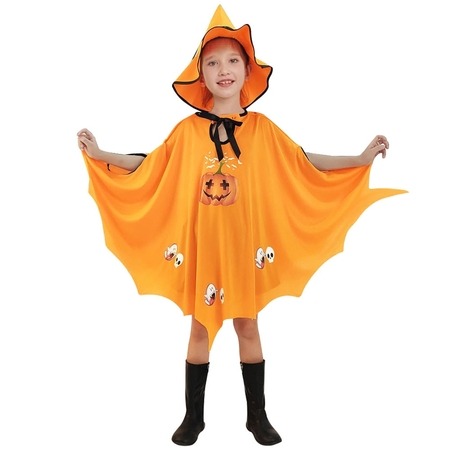 Halloween jelmez szett gyerekeknek, köpeny és sapka - narancssárga Halloween jelmez szett gyerekeknek, köpeny és sapka - narancssárga