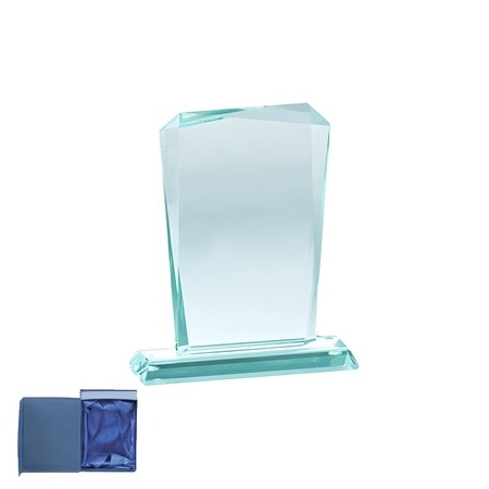 Üveg díj - Jade kristály tower - 16 cm