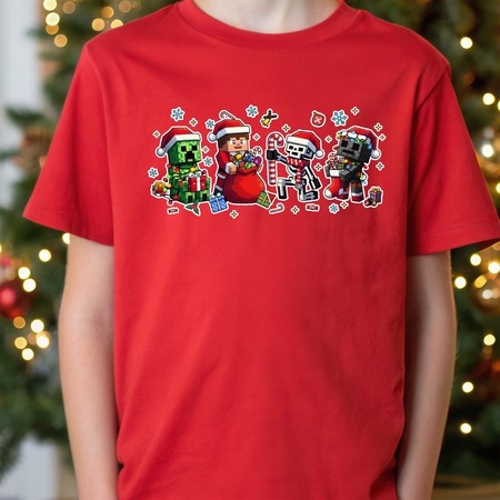 Karácsonyi minecraft gyerek póló