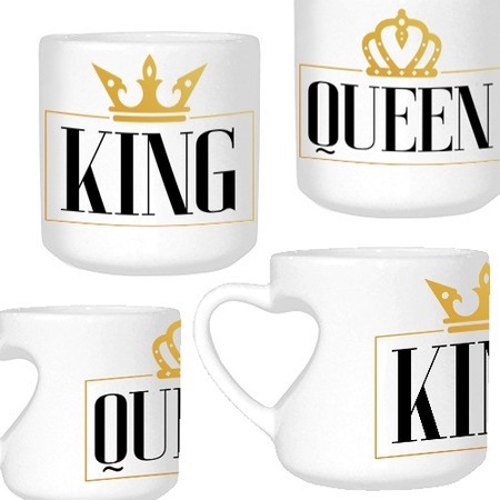 Bögre szív - king queen Bögre szív - king queen