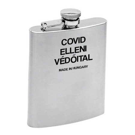 Fém laposüveg - Covid elleni védőital Fém laposüveg - Covid elleni védőital