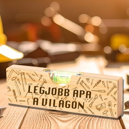 Legjobb apa a világon bambusz vízmérték Legjobb apa a világon bambusz vízmérték