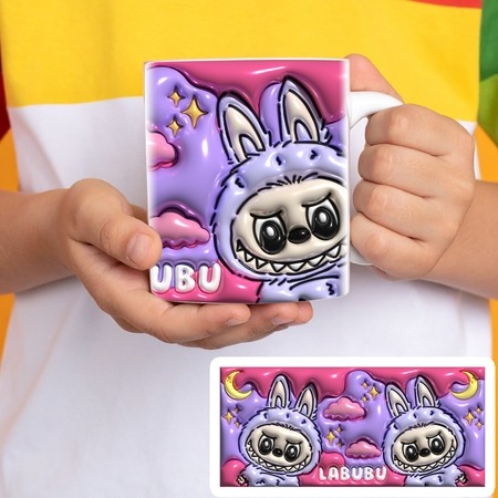 Labubu bögre - 3D hatású - Lila