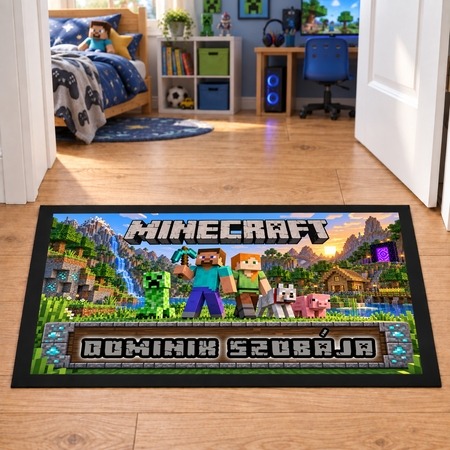 Beltéri lábtörlő - Minecraft gamer egyedi névvel Beltéri lábtörlő - Minecraft gamer egyedi névvel