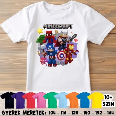 Minecraft szuperhősök gyerek póló Minecraft szuperhősök gyerek póló
