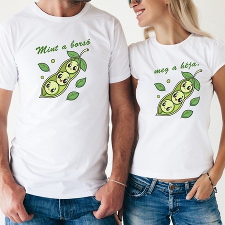 Mint a borsó meg a héja páros póló Mint a borsó meg a héja páros póló