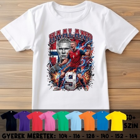 Haaland - Norvégia focista gyerek póló Haaland - Norvégia focista gyerek póló