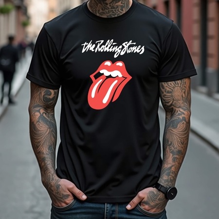 Rolling Stones nyelves mintás póló Rolling Stones nyelves mintás póló