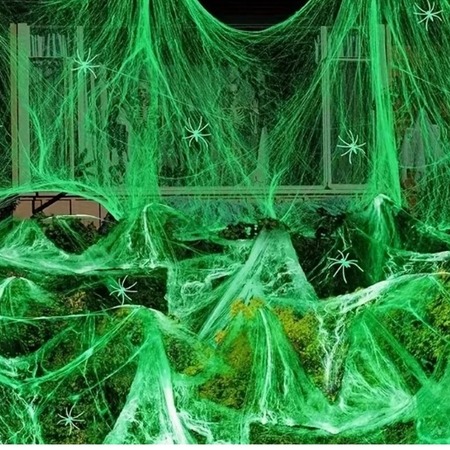 Halloween dekoráció - Fluoreszkáló pókháló
