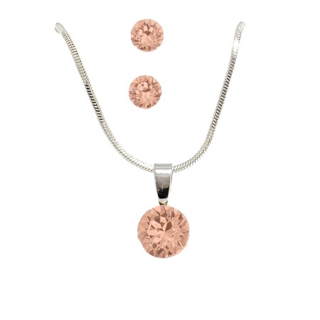 Swanis ékszerszett kör (10mm) medállal - lazac + AJÁNDÉK díszdoboz Swanis ékszerszett kör (10mm) medállal - lazac + AJÁNDÉK díszdoboz