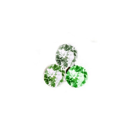 Swanis kristályos 3 köves bedugós fülbevaló 10 mm - zöld
