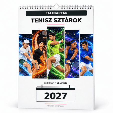 Tenisz versenyzok falinaptár 2027 Tenisz versenyzok falinaptár 2027