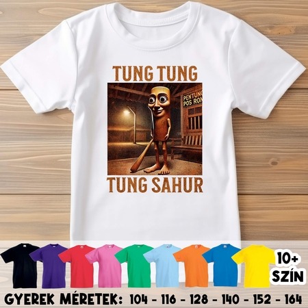 Tung Tung Tung Sahur brainrot gyerek póló Tung Tung Tung Sahur brainrot gyerek póló