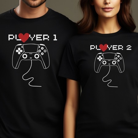 Valentin napi gamer páros póló Valentin napi gamer páros póló