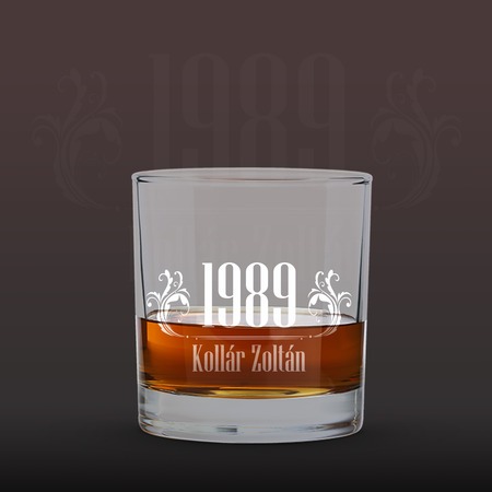 Whisky pohár egyedi névvel és évszámmal