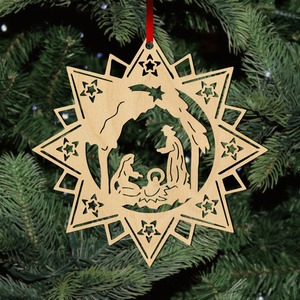 Fa karácsonyfadísz – Csillag Betlehem