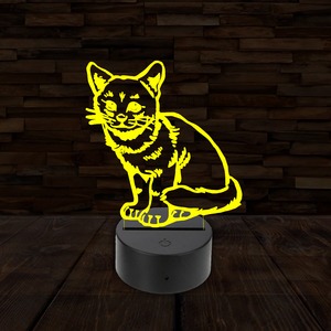 3D LED lámpa - Házi macska